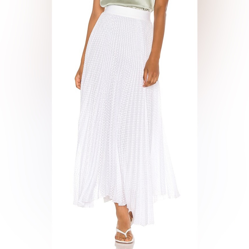 NWT Alice + Olivia Katz pleated skirt white maxi